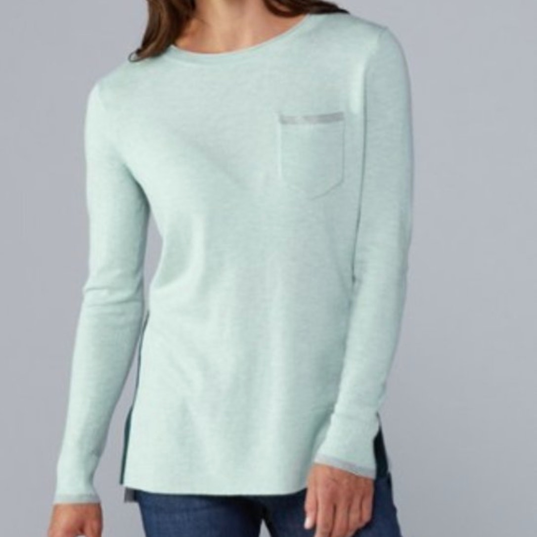 Smartwool Shadow Pine Pocket Sweater In Frosty Green Merino Wool Sz L {3c9}